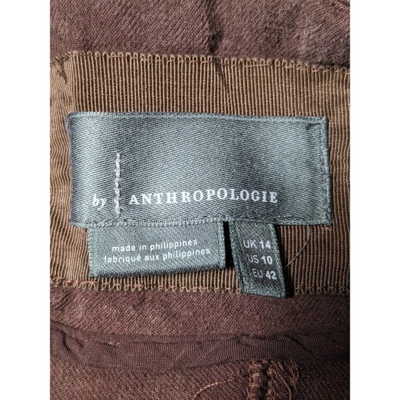 BY ANTHROPOLOGIE Linen Viscose Stretch Brown Cargo Mini Dress - Women 10 - Picture 4 of 10